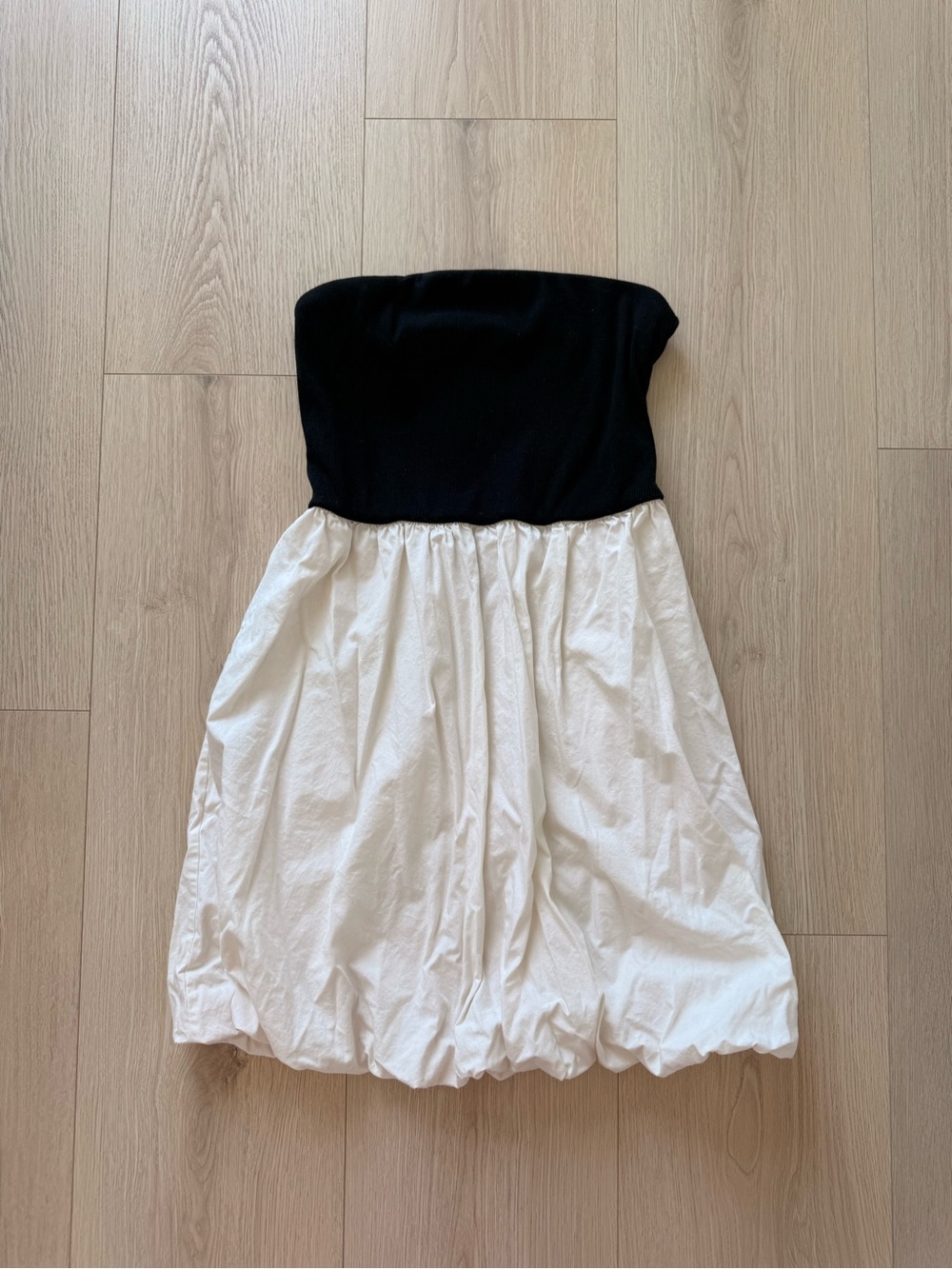 a new day Black and White Strapless Bubble Hem Womens